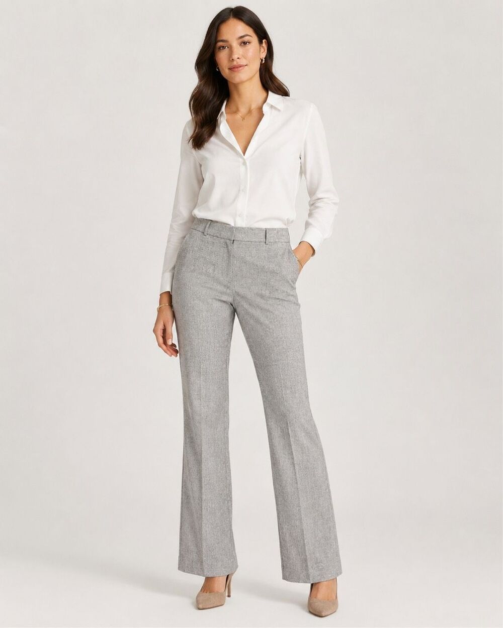 Banana Republic Logan Women’s Size 6 Gray Textured Bootcut Dress Pants Trousers